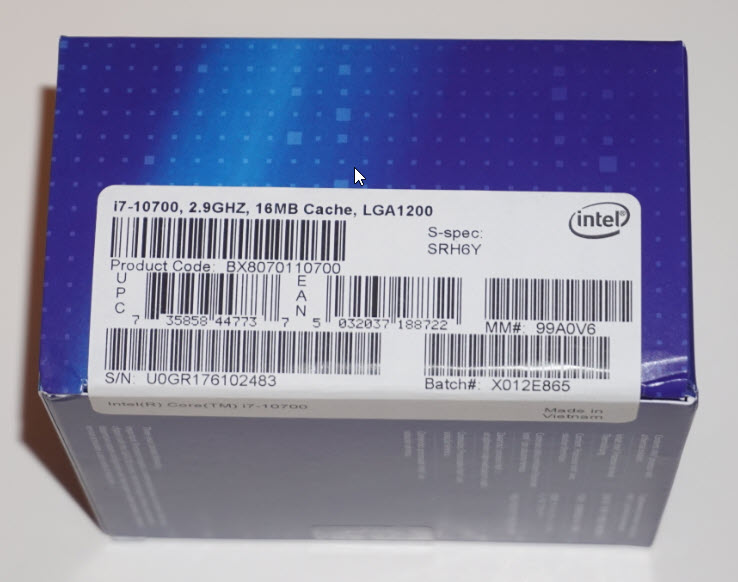 INTEL CPU BX8070110900 i9-10900 LGA 1200 、 20MB 、 2.80 GHz BOX